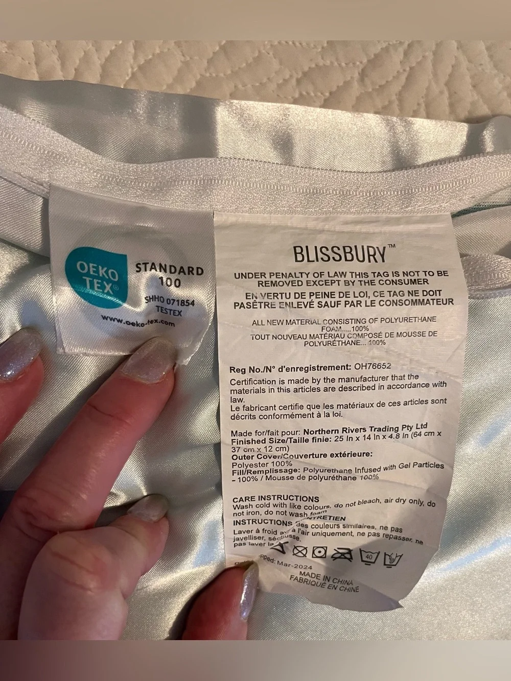 Blissbury Ear Piercing Pillow - Satin - EUC